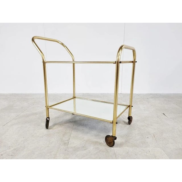 Hollywood Regency Drinks Trolley in Brass, 1960s For Sale - Image 3 of 10