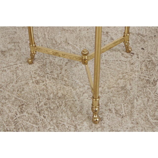 Brass & Glass Round End Table For Sale - Image 4 of 14