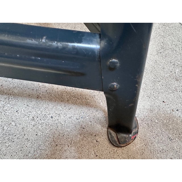 Industrial Atelier Stool with Steel Frame and Plywood Seat, Germany, 1920s For Sale - Image 11 of 13