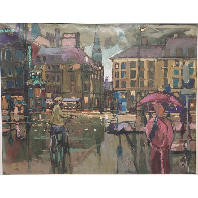 This beautiful oil painting on canvas is signed and dated lower right. 1951. And is signed with initials. The painting and...