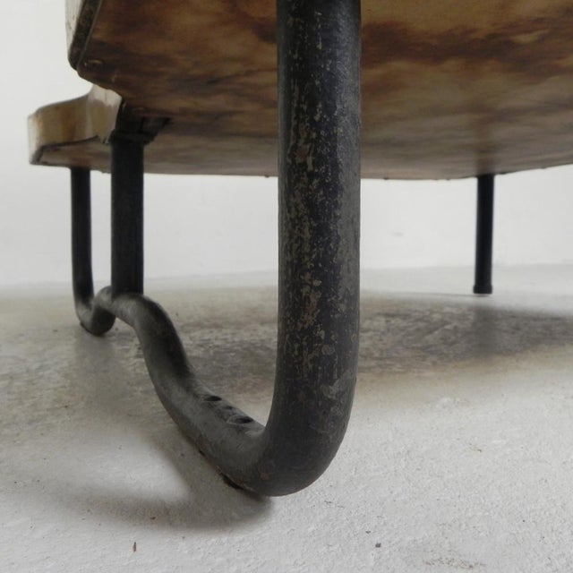 Double-Sided Teak Train Bench, 1930s For Sale - Image 18 of 18