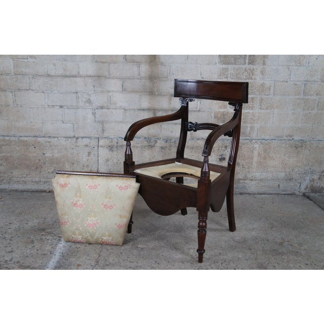 Early 19th Century Antique Early 19th C. English Regency Mahogany Commode Arm Chair For Sale - Image 5 of 18