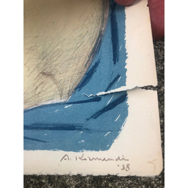 1938 Andre Kormendi Female Nude Lithograph For Sale - Image 4 of 5