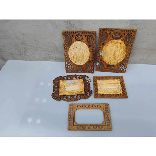 Vintage Wooden Frames, 1920s, Set of 5 For Sale - Image 6 of 7