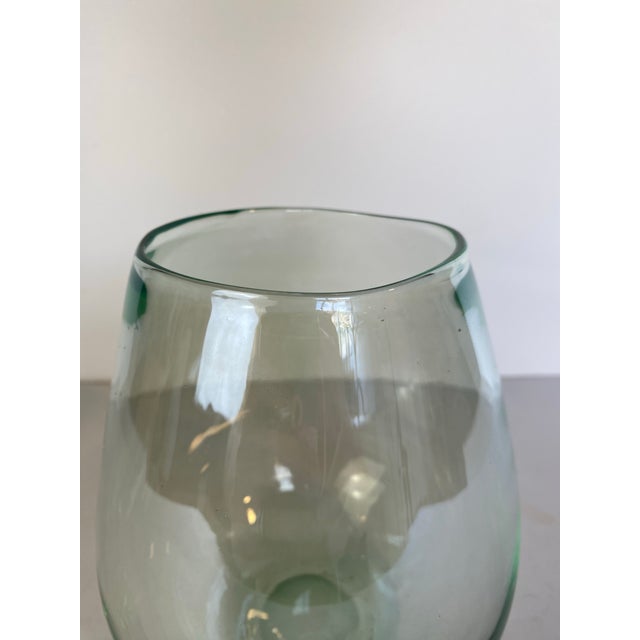 Vintage Hand-Blown Pale Turquoise Glass Vase, Tapered Form For Sale In Seattle - Image 6 of 9