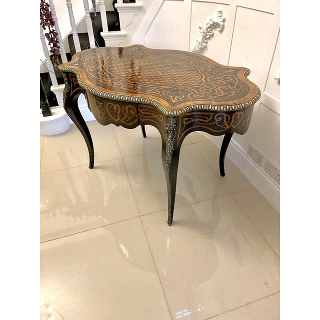 Victorian French Freestanding Marquetry and Parquetry Centre Table, 1860s For Sale - Image 11 of 18