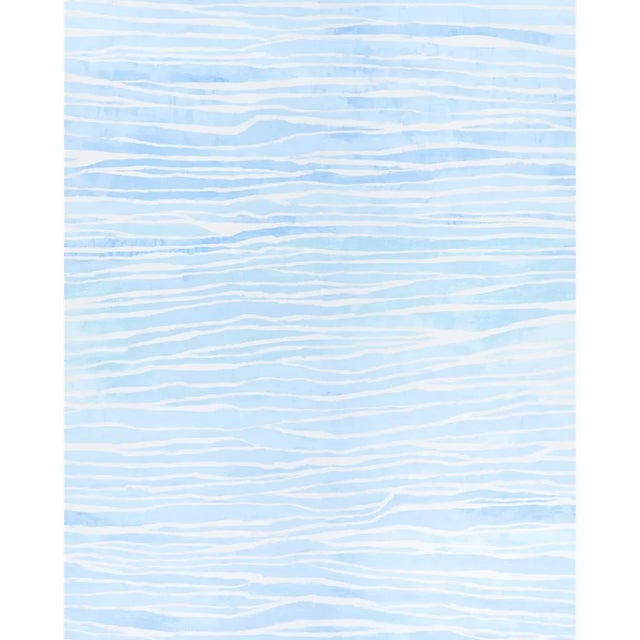 Traditional Schumacher Terra Wallpaper Panel Set in Pacific - 2 Panels For Sale - Image 3 of 3