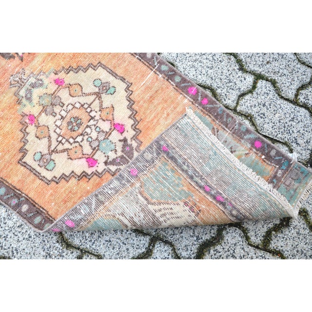 1960s 1960s Vintage Orange Wool Rug For Sale - Image 5 of 6