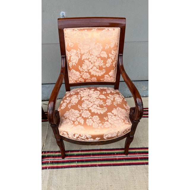 Pair of French Directoire Mahogany Carved Armchairs, Circa 1795 For Sale - Image 9 of 12
