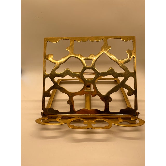 Large Vintage Brass Folding Book Stand This heavy and well made footed brass stand will be ideal for displaying a book or...