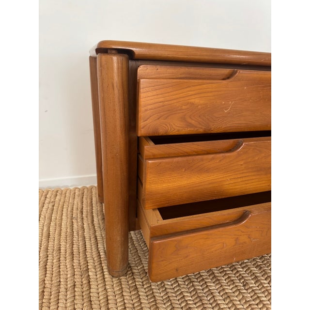 Wood Mid 20th Century Elmwood Chest of Drawers, in the Style of Maison Regain For Sale - Image 7 of 12