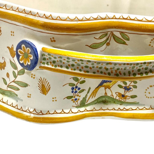 Ceramic French 19th Century Vintage Faience Pottery Jardinaire For Sale - Image 7 of 9