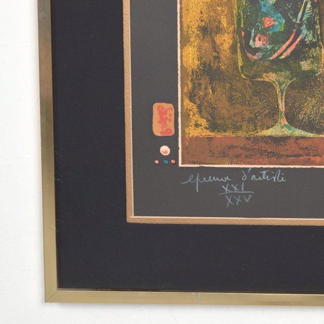 1970s Modern Vietnamese French Still Life Original Color Lithograph by Hoi Lebadang For Sale - Image 5 of 9