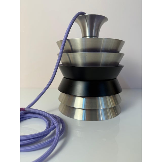 Trava Hanging Lamp in Silver, Black and Orange by Carl Thore for Granhaga For Sale - Image 3 of 11