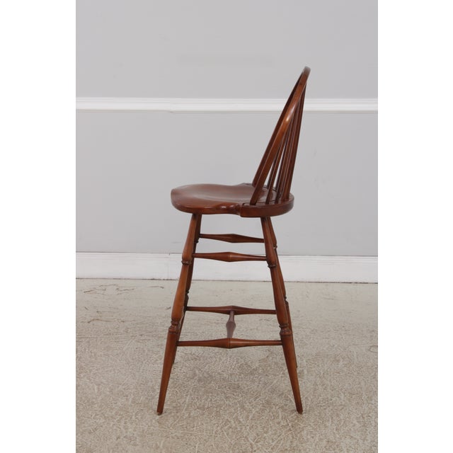Pair Robert Bergelin Windsor Style Cherry Counter Chairs For Sale - Image 4 of 16