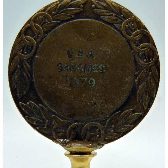French 1979 French Bronze Basketball Medal Lamp Finial, Csa Garches For Sale - Image 3 of 3