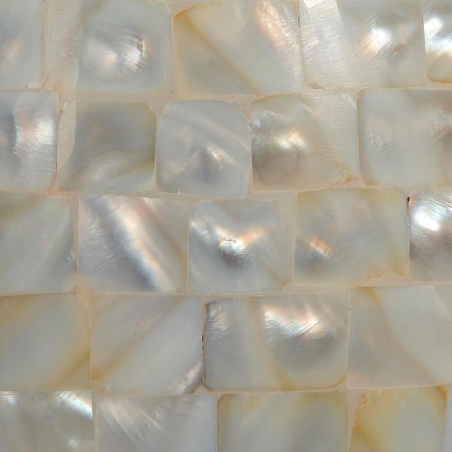 Jamie Young Capsule Mother of Pearl Table Lamp with Linen Shade For Sale - Image 4 of 5