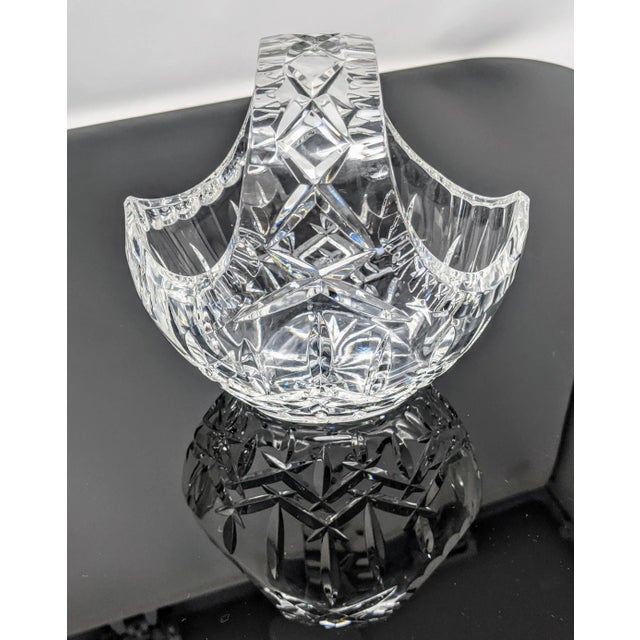 Vintage 1980s Lead Crystal Basket With Crystal Handle Chairish