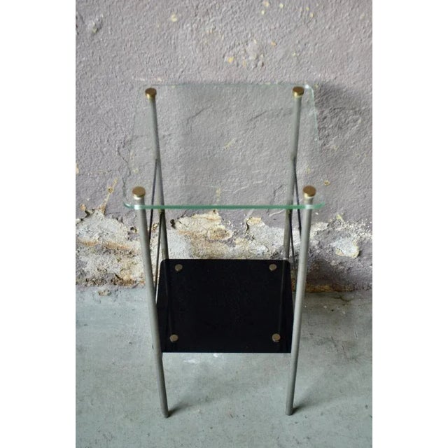 1950s Mid-Century Table in Metal and Glass, 1950s For Sale - Image 5 of 6