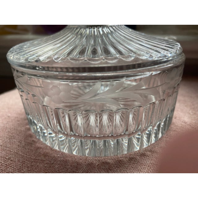 Antique Heisey Glass Vanity Jar With a Sterling Enameled Handle, 1920s For Sale In Washington DC - Image 6 of 10