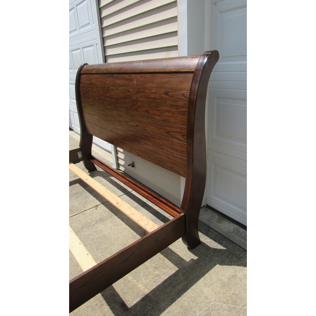 1990s Pulaski King Size Sleigh Bed Designer For Sale - Image 6 of 7