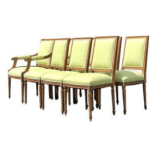 Vintage Regency Louis XVI Style Dining Chairs - Set of 8 For Sale