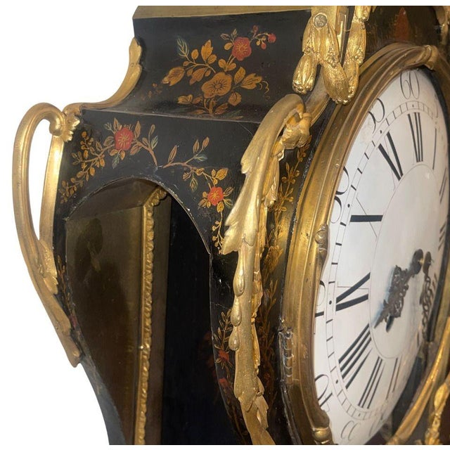 Monumental Early 19th Century French Chinoiserie Wall Clock With Bracket For Sale - Image 10 of 11