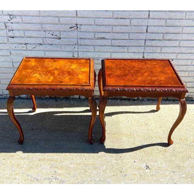 Brown Late 20th Century Vintage Bombay Company French Provincial Style Side Tables - Pair For Sale - Image 8 of 11