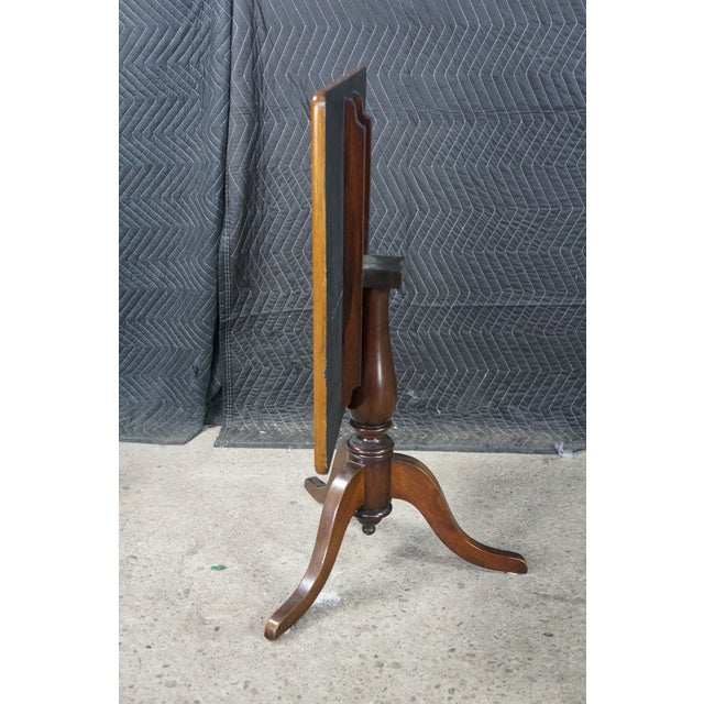 Antique Victorian Mahogany Tilt Top Table Marquetry Inlay Green Man Tripod Stand For Sale - Image 9 of 17