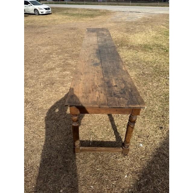18th Century Long French Country Solid Oak Farm Dining Table For Sale - Image 11 of 17