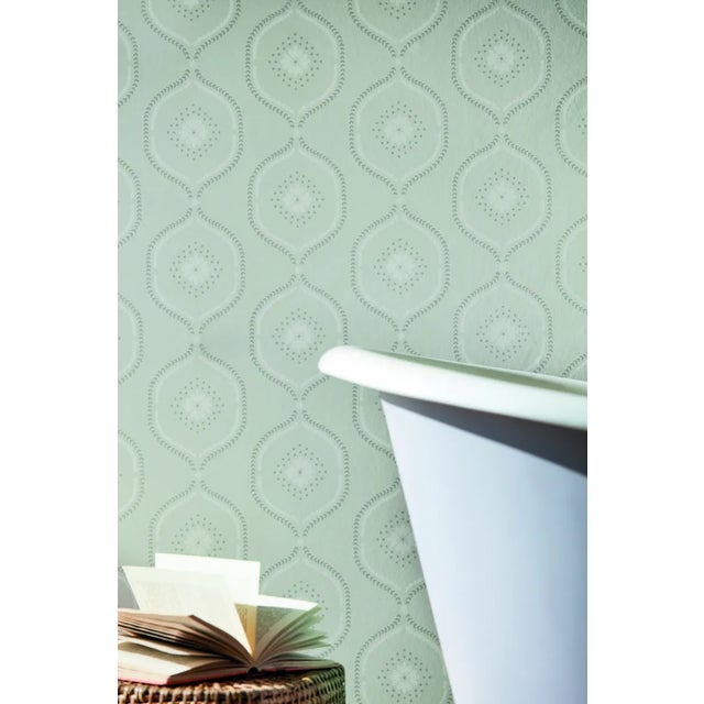 Traditional Sanderson Milcombe Wallpaper in Mist Blue - a Sample For Sale - Image 3 of 3