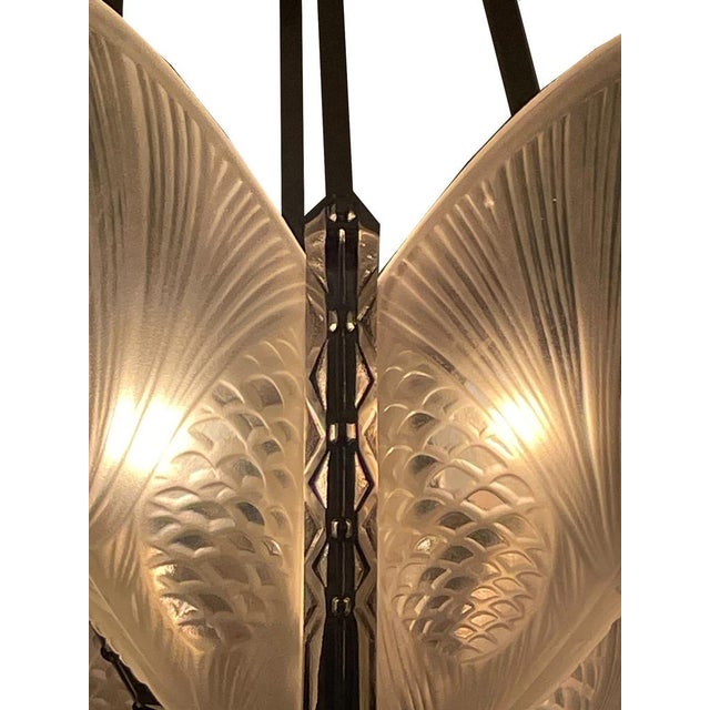 Art Deco Pendant Light from Verrerie d'Art Degué, 1925 For Sale - Image 4 of 12
