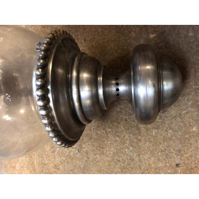 Metal French Nickel-Plated Lanterns, 20th Century, Set of 2 For Sale - Image 7 of 13