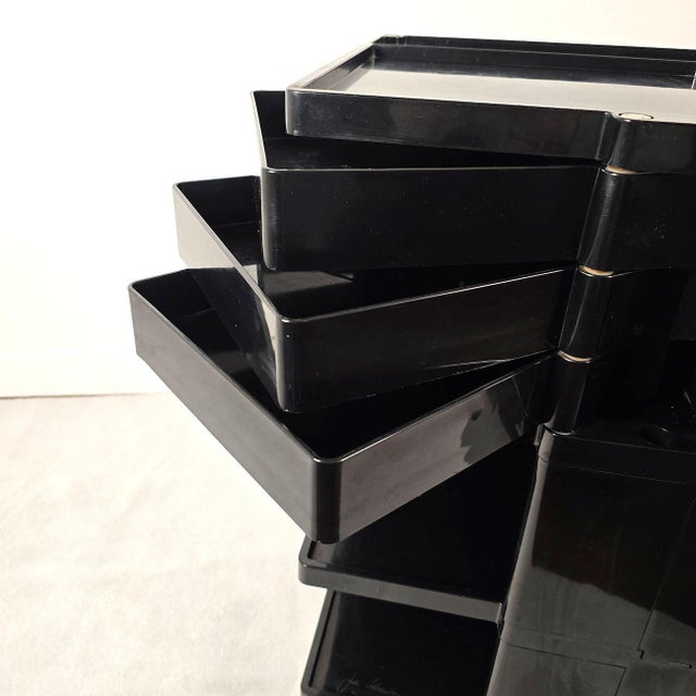 Black Mid Century Modern, Joe Colombo, Black Boby Trolley Cart 1970, Italy For Sale - Image 8 of 13
