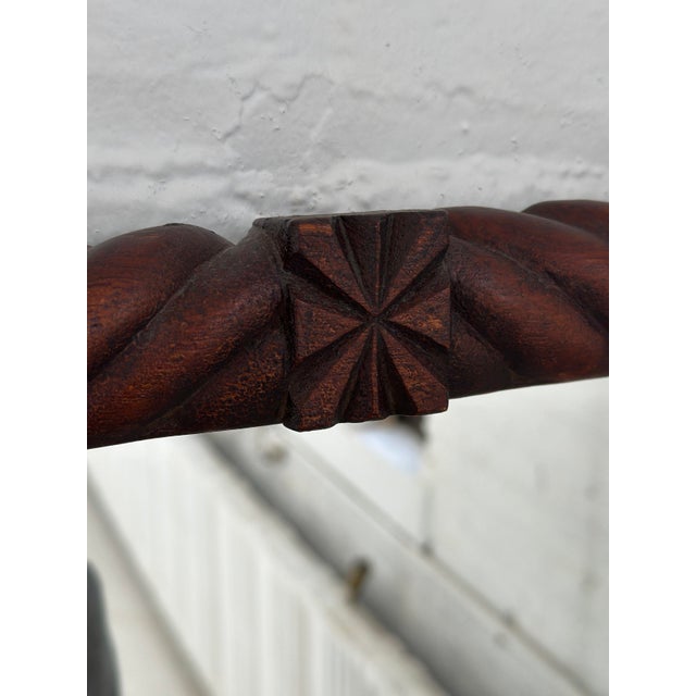 Antique Folk Art Carved Wood Barley Twist Frame Mirror, Circa Mid 19th Century For Sale In New York - Image 6 of 11