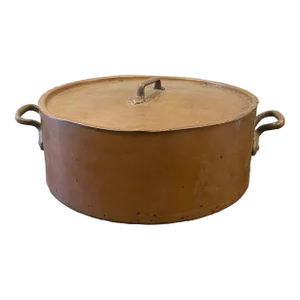 Antique Copper Hammered Pot With Lid