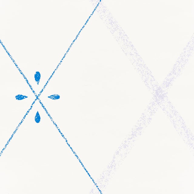Contemporary Sample - Schumacher Kasumi Diamond Wallpaper in Hyacinth For Sale - Image 3 of 4