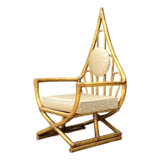 Vintage Loop Rattan Chair After Henry Olko For Sale
