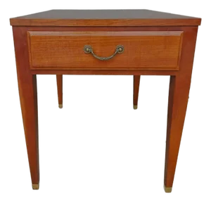 1990s Ethan Allen Medallion Cherry End Side Table Biedermeier Neo Classical