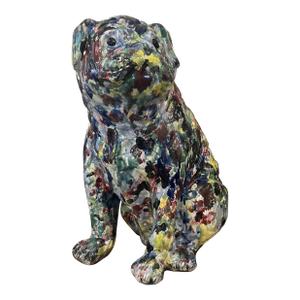 Italian Hand Painted Life Size Dog Sculpture