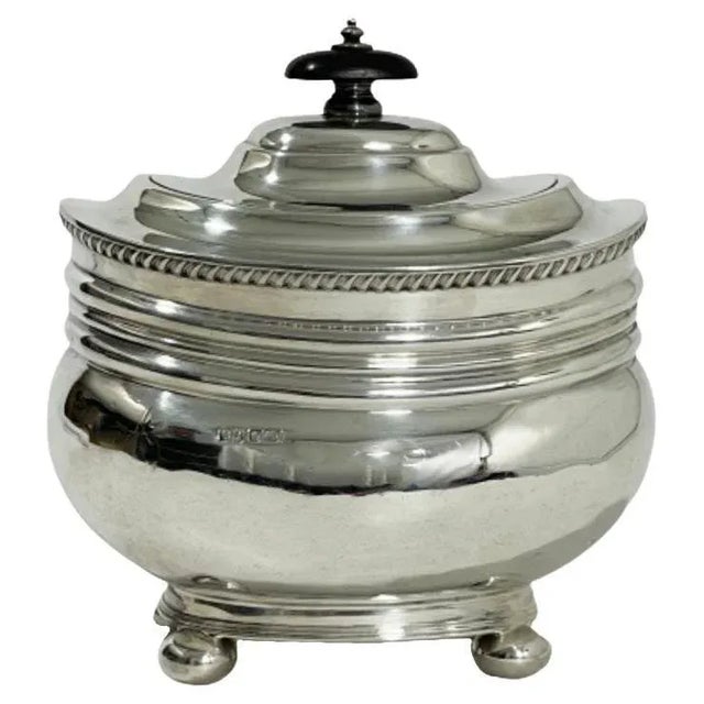 English Sterling Silver Tea Caddy, Sheffield, 1907 For Sale - Image 6 of 6