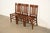 A gorgeous set of three antique Mission or Arts & Crafts period quarter sawn oak slat back side chairs or dining chairs In...