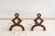 USA, ca. early 20th century. An unusual pair of andirons with strong geometric form. Each features heavy iron construction...