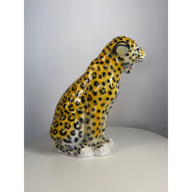 Italian Ceramic Leopard Family Figures, 1960s, Set of 3 For Sale - Image 6 of 18