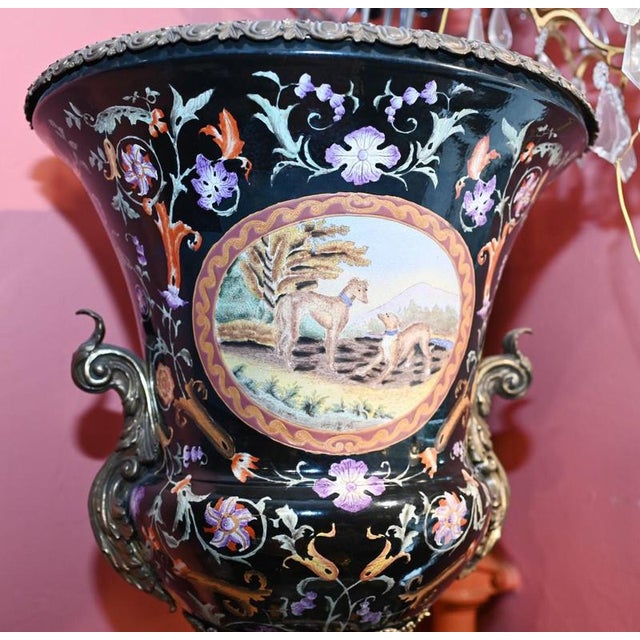 French Porcelain Campana Urns, Set of 2 For Sale - Image 3 of 9