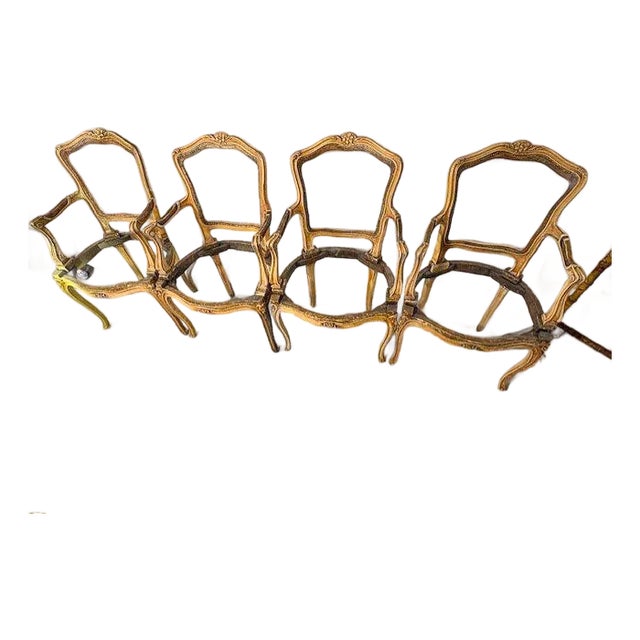Mid 19th Century Set of 4 Louis XV Style Dining Chair Frames For Sale