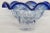 Shannon Crystal Designs of Ireland Clear With Blue Ruffled Rim Bowl Poland For Sale - Image 9 of 13