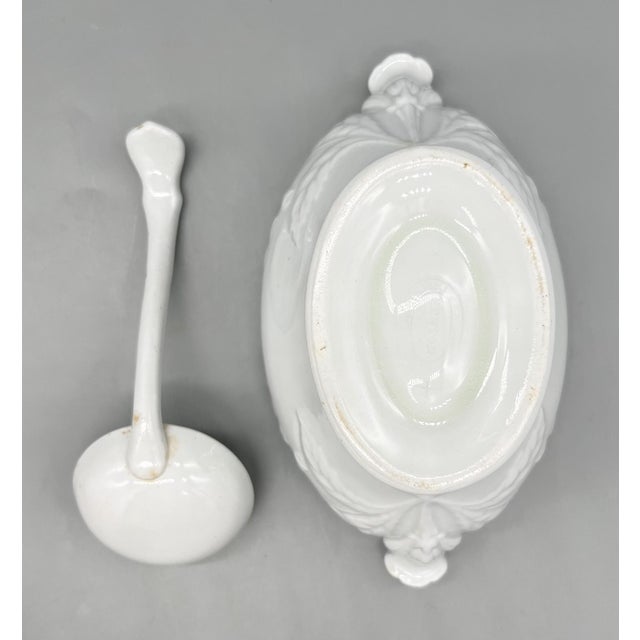 Antique English Ironstone Covered Sauce Tureen by J & J Edwards – Fenton Pattern - Victorian, Farmhouse, Cottagecore For Sale - Image 12 of 16