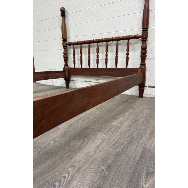 Vintage Full Size Jenny Lind Cannonball Finial Spindle or Spool Bed For Sale - Image 10 of 17