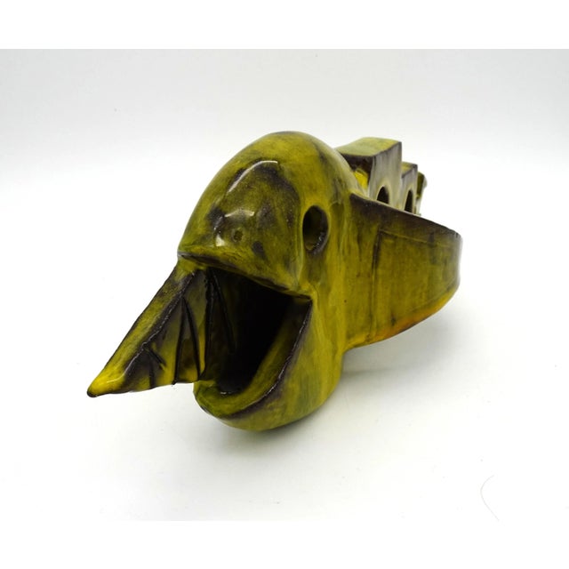 Mid-Century Italian Cubist Ceramic Fish Sculpture, 1960s For Sale - Image 4 of 16